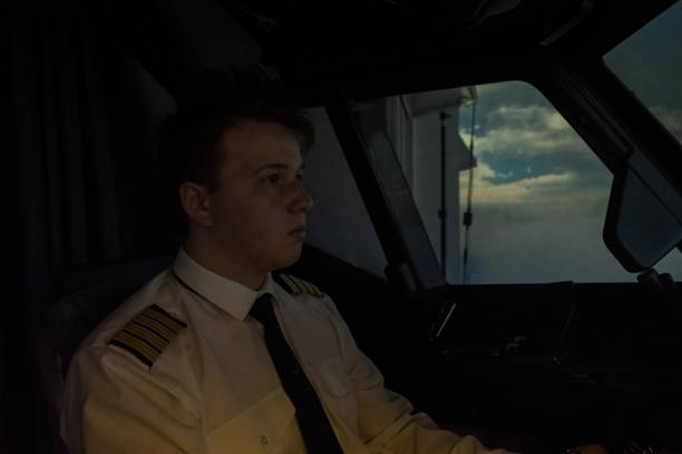 istock Captain maintains vigilant watch over flying process 2017791217