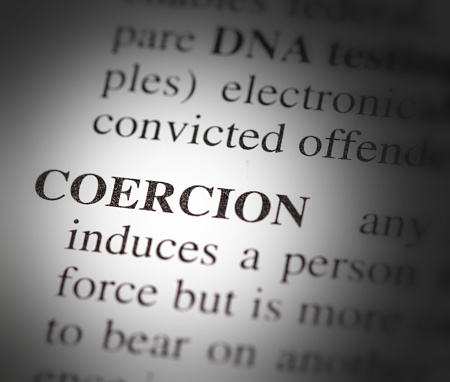 close up photo of the word coercion