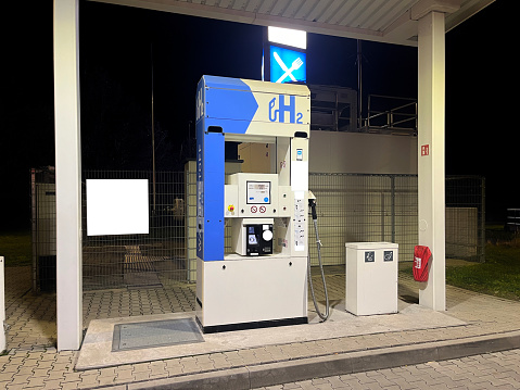 Charging station for hydrogen fuel vehicles.