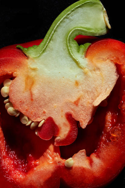 istock Close-up of a cut red pepper 2017828993
