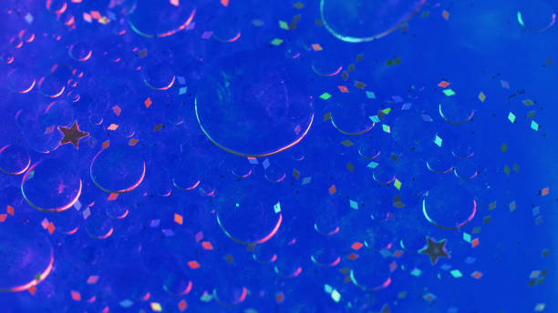 istock Shimmering fluid background ink bubbles air blue 2017837851