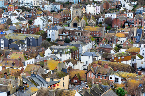 Seaside resort town of Hastings in East Sussex.