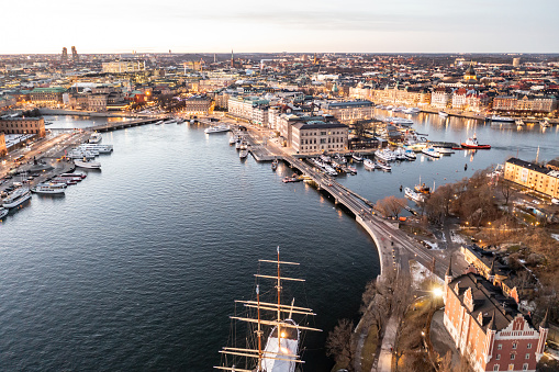 Aerial view of Stockholm Capital of Sweden Scandinavia Northern Europe