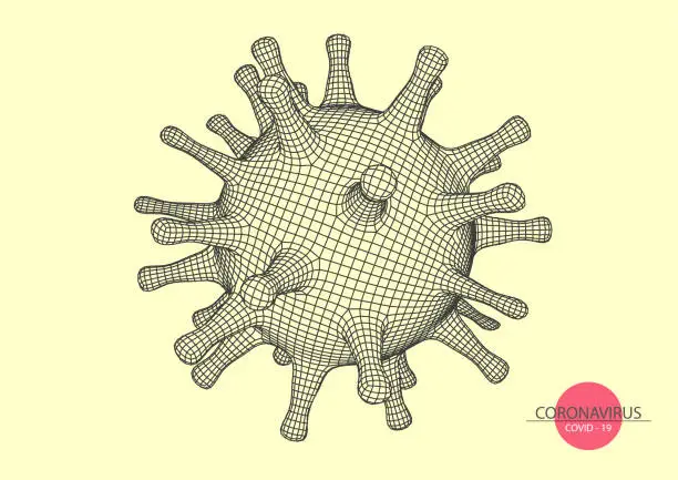 Vector illustration of Virus model .Biotechnology, biochemistry, genetics and medicine concept.