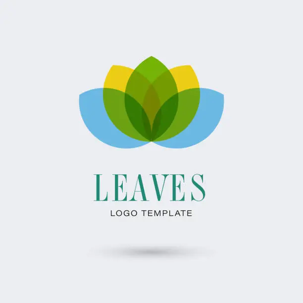 Vector illustration of Leaf logo. Template leaf-shaped logo for use in ecologic initiatives