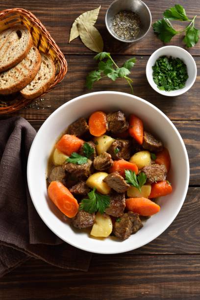 istock Beef meat stewed with potatoes, carrots and spices 2017948020