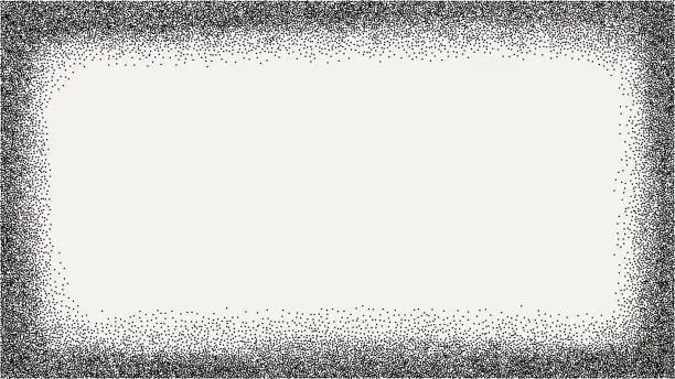 Vector illustration of Black dotted textured horizontal frame