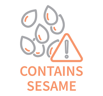 Contains Sesame Food Allergy Vector Line Icon