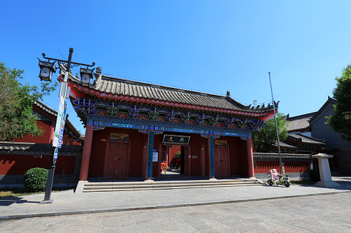 Confucian temple Mountain Gate, architectural landscape, North China