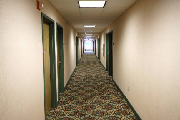 istock perspective view of corridor in the hotel 2018000478