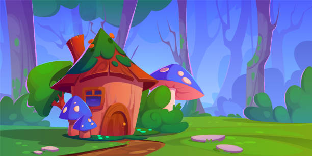 istock Fairy forest wonderland with magic wooden house 2018032395