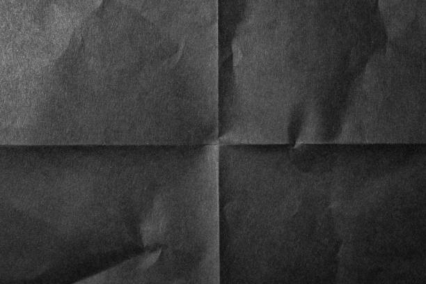 Black poster with folds. Texture paper.