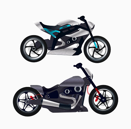 Side view of a  motorcycle. isolated illustration
