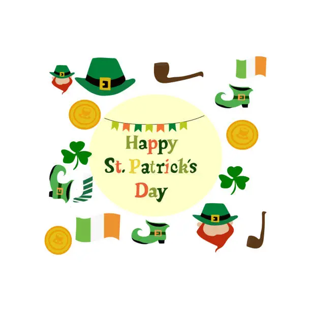 Vector illustration of happy st patricks day is celebrated every year on 17 march vector