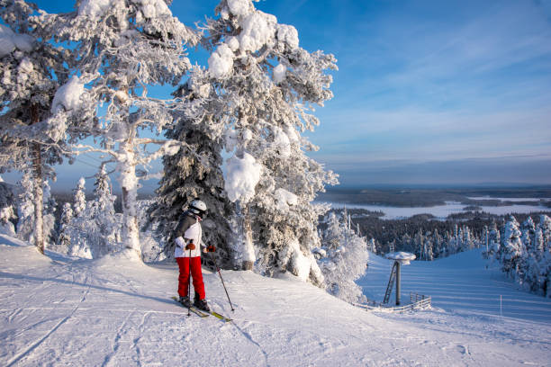 istock Woman downhill skiing in Lapland Finland 2018120163