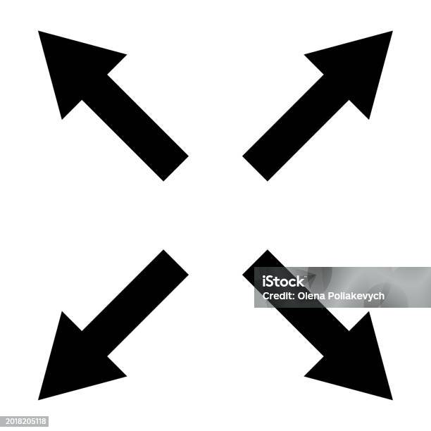 Arrows Point Directions Clear Navigation Concept Black Vector Pointers ...