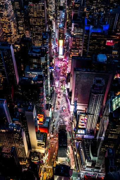 istock Times Square seen at night from a helicopter perspective 2018225879