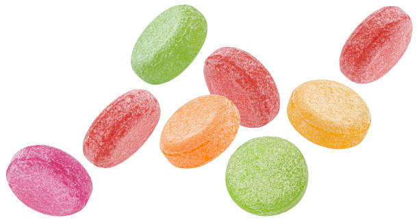 istock Fruit caramel, hard candies isolated on white background 2018255242