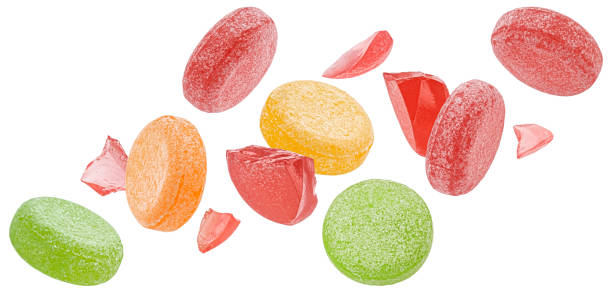 istock Fruit caramel, hard candies isolated on white background 2018255243