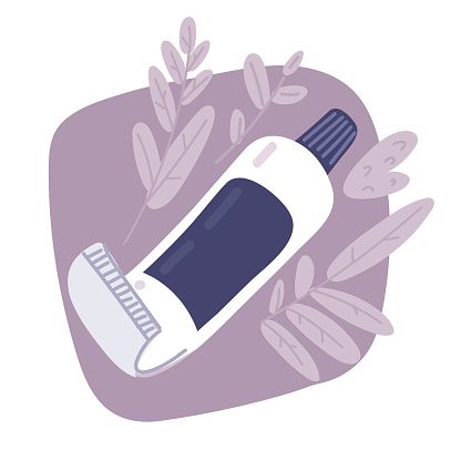 Vector cartoon Illustration of white tube of toothpaste