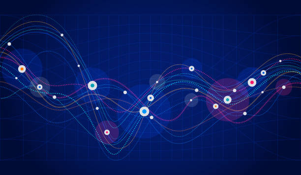 big data technológia absztrakt háttér - mesterséges neurális hálózat témájú stock illusztrációk