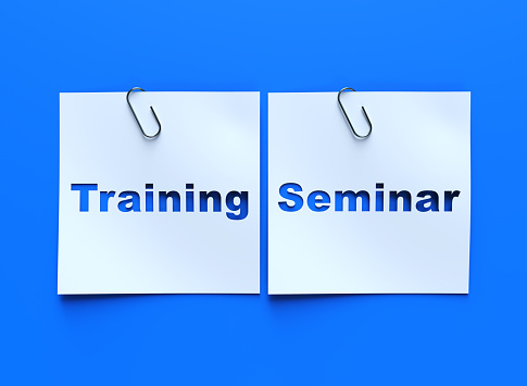 Training Seminar word on white paper