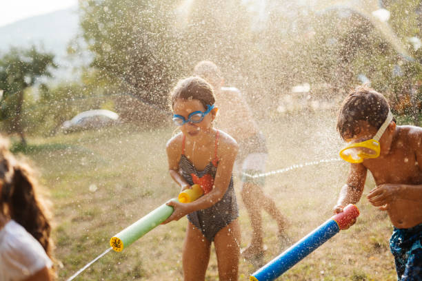 istock Water fight in our Backyard 2018462603