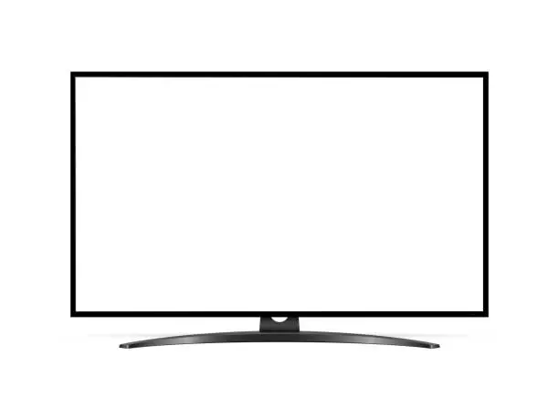 Vector illustration of Realistic tv screen. Smart tv mockup. Vector.