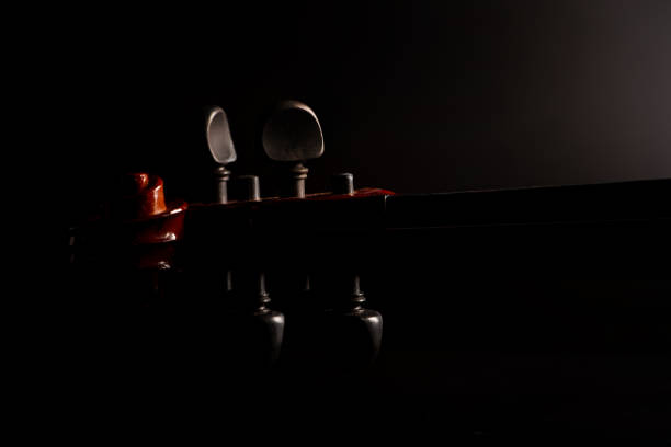 istock Violin, wonderful details of a beautiful violin, dark background, selective focus. 2018497385