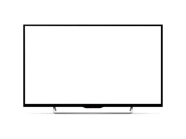 Vector illustration of Realistic tv screen. Smart tv mockup.