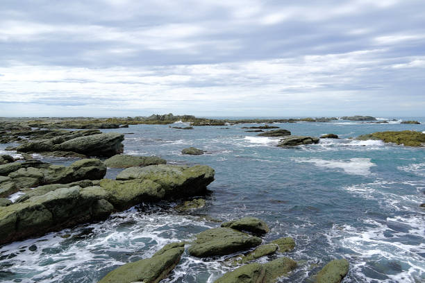 Seascape captured traversing the rocky coast at Kaikoura. It is a coastal town on the South Island of New Zealand. It’s known for its abundant wildlife and its sperm whale population. The Kaikoura Peninsula Walkway winds from the town center to lookout points at Point Kean. Close by, the rock platforms are home to a colony of New Zealand fur seals.