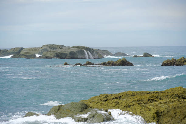 Seascape captured traversing the rocky coast at Kaikoura. It is a coastal town on the South Island of New Zealand. It’s known for its abundant wildlife and its sperm whale population. The Kaikoura Peninsula Walkway winds from the town center to lookout points at Point Kean. Close by, the rock platforms are home to a colony of New Zealand fur seals.