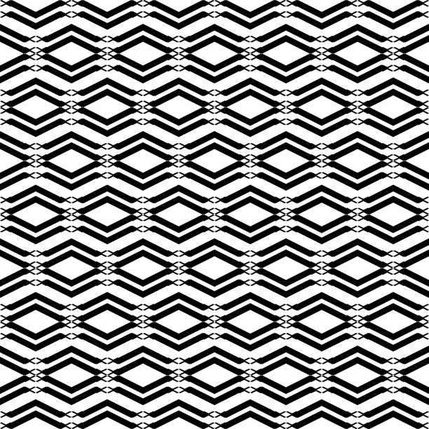 Vector illustration of Seamless pattern. Rhombuses, figures ornament. Geometrical backdrop. Digital paper, textile print, web design, abstract. Ethnic motif. Geometric background. Diamonds, shapes wallpaper. Vector artwork