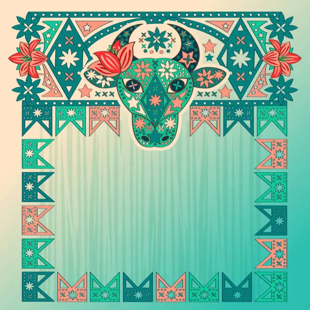 Vector illustration of festa junina festival square composition beautiful template