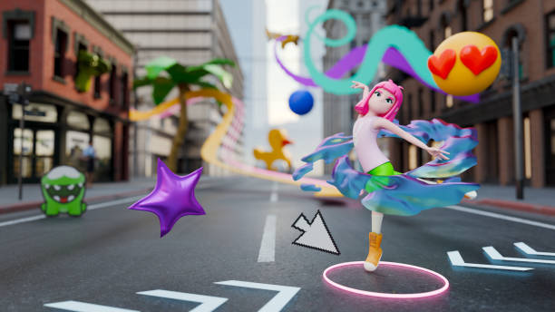 Playful avatar having fun in the metaverse