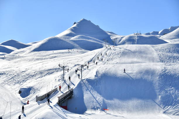 istock Courchevel ski resort slopes by winter 2018672106