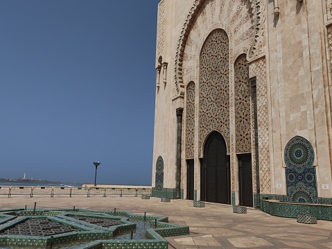 Hassan II Mosque  is the largest functioning mosque in Africa and is the 14th largest in the world. Its minaret is the world's second tallest minaret at 210 meters.