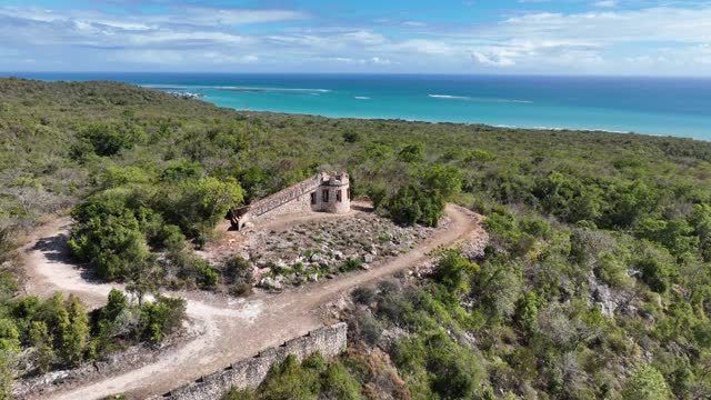 Fort Capron In Guanica Dry Forest Puerto Rico (Aerial 4K Drone Video)