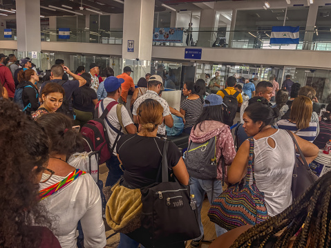 Peñas Blancas, Costa Rica, 4-29-23 Travelers Cross a Popular Passenger Border Crossing between Costa Rica and Nicaragua