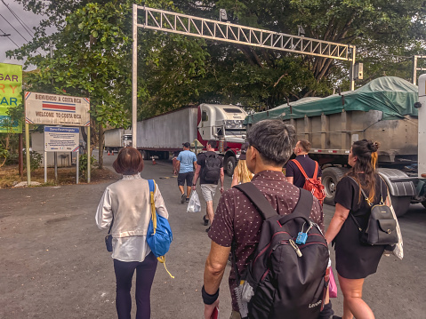 Peñas Blancas, Costa Rica, 4-29-23 Tourists cross a Popular Passenger Border Crossing between Costa Rica and Nicaragua