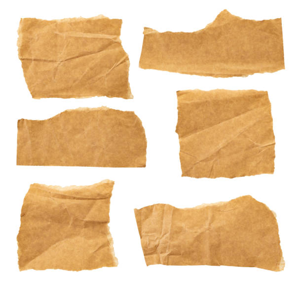 istock Brown Cardboard paper piece set isolated on white background 2018817366