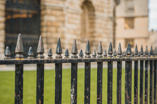 Black Metal Spiked Wrought Iron Fence Oxford