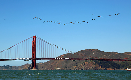 Landscape from Crissy Field East Beach in San Francisco, California