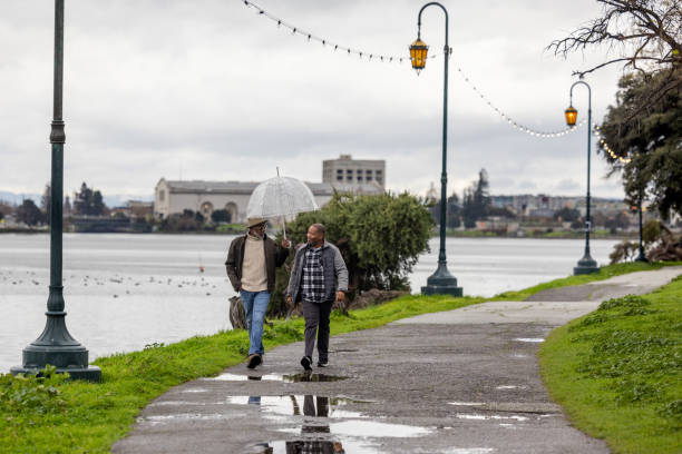 istock Rainy Day Walk by the Lake 2018989915