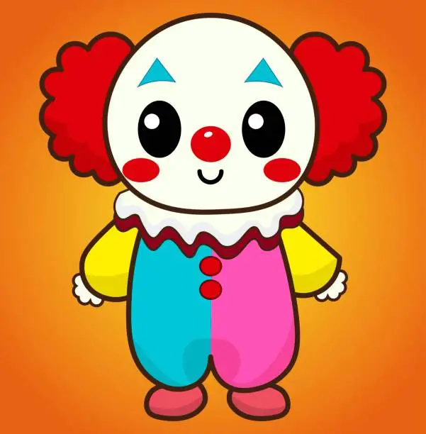 Vector illustration of Cute clown vector illustration, background, for fabrics, and backgrounds