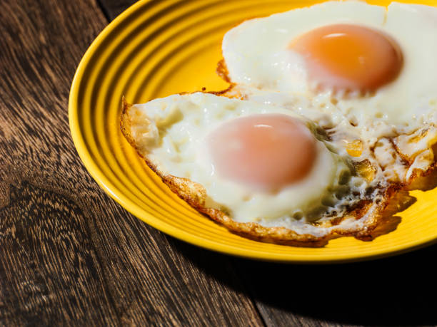 istock Fried eggs on a yellow plate, Food or cooking, Nobody 2019038070