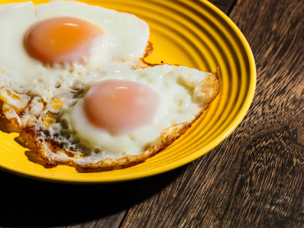 istock Fried eggs on a yellow plate, Food or cooking, Nobody 2019044173