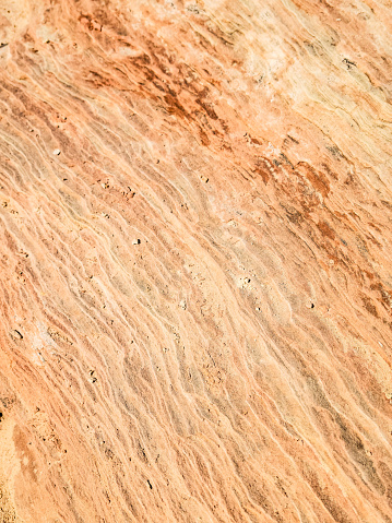 Ripple patterns on red sandstone, Northern Utah.
