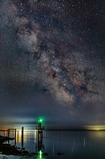 Milky Way with Lighthouse, Richmond, BC, Canada