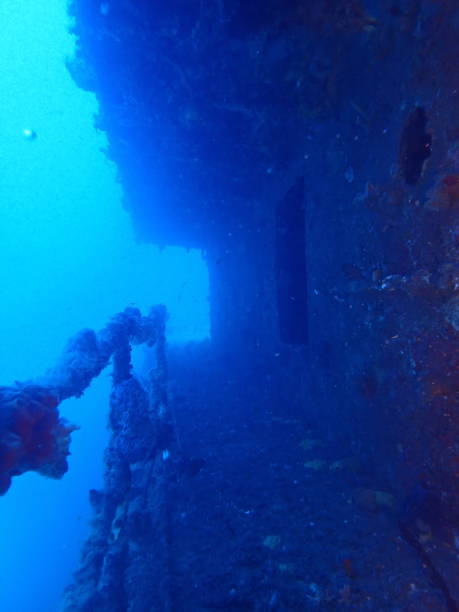 istock Deck of sunken military ship 2019344852